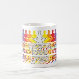 Peace Liebe Yoga Rainbow Intentionen Kaffee Tasse