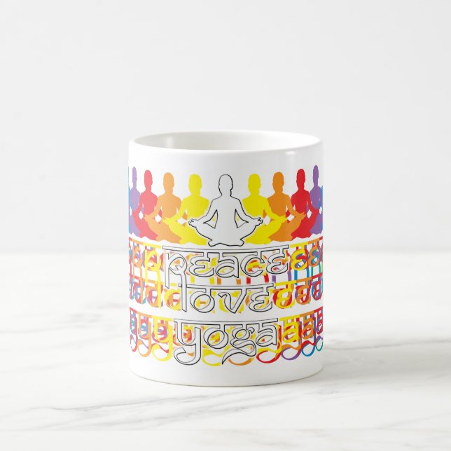 Peace Liebe Yoga Rainbow Intentionen Kaffee Tasse (Mittel)