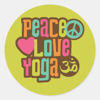 Peace Liebe Yoga Runder Aufkleber