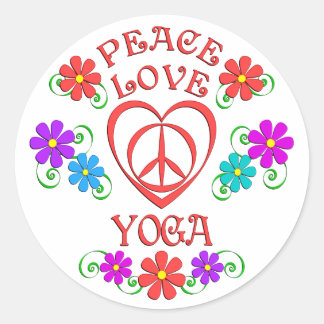 Peace Liebe Yoga Runder Aufkleber