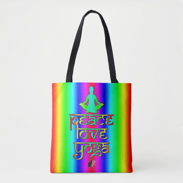 Peace Liebe Yoga Tote Bag (Vorderseite)