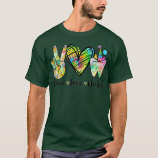 Peace Liebe Zahnliche Gefärbte Krawatte Herz des N T-Shirt