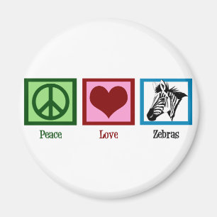Peace Liebe Zebras Magnet