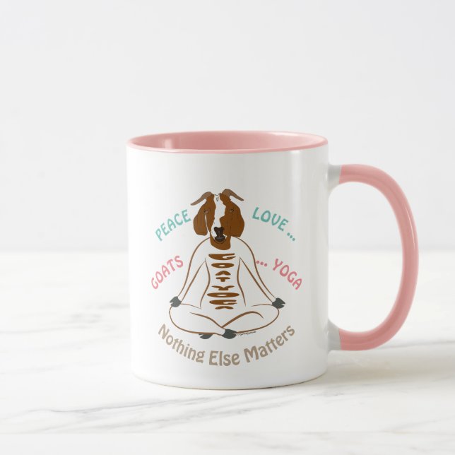 PEACE LIEBE ZIATEN YOGA | GetYerGoat™ Tasse (Rechts)