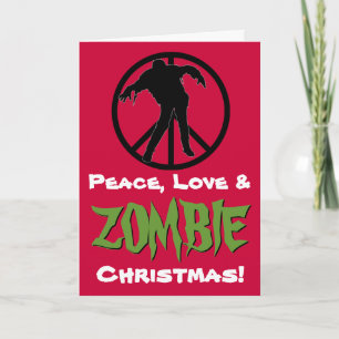 Peace Liebe ZOMBIE Weihnachtsgottkarte Feiertagskarte