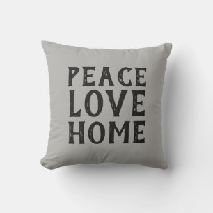 PEACE LIEBE ZUHAUSE typografie   Kissen