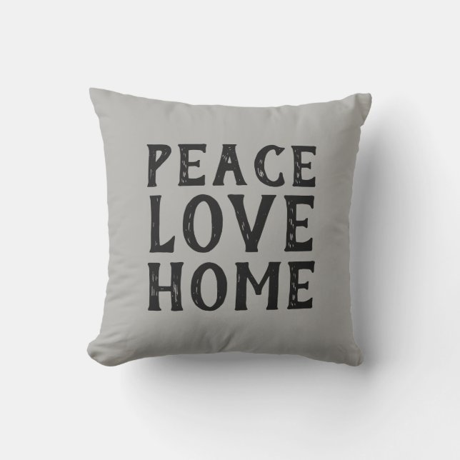 PEACE LIEBE ZUHAUSE typografie | Kissen (Vorderseite)