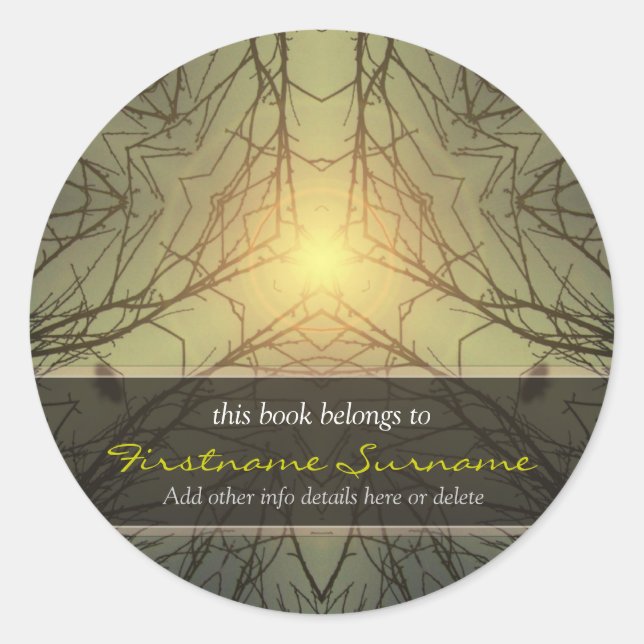 Peace Light Forest Art Buchzeichen Sticker (Vorderseite)