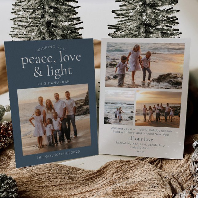 Peace, Light & Love Hanukkah Holiday Card Einladung (Von Creator hochgeladen)