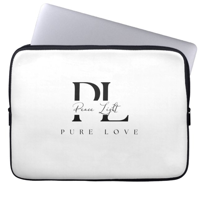 „Peace Light – Pure Love“-Logo Laptopschutzhülle (Vorderseite)