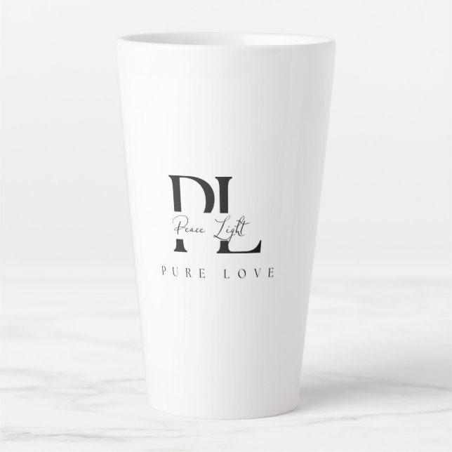„Peace Light – Pure Love“-Logo Milchtasse (Vorderseite)