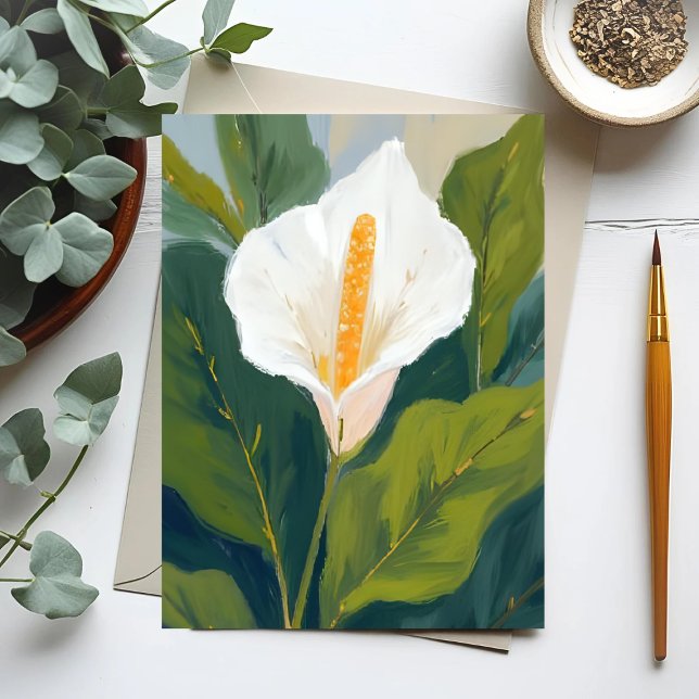 Peace Lily Blume Malerei Postkarte (Von Creator hochgeladen)