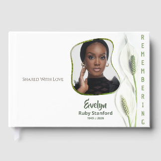 Peace Lily Modern Frame Photo Memorial Gästebuch