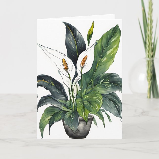 Peace Lily - Watercolor flowers Karte (Vorderseite)