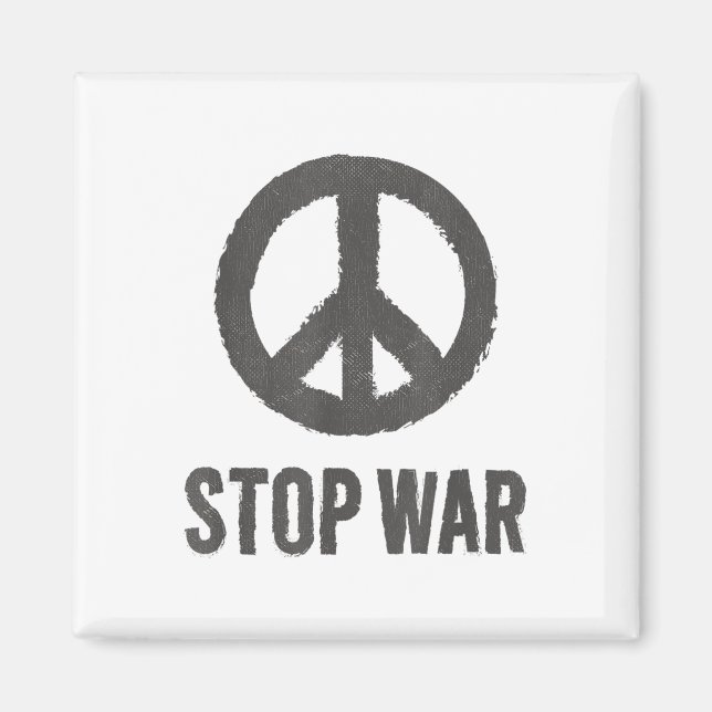 Peace Logo Hippie-Symbol Stopp War Protest Frieden Magnet (Vorne)