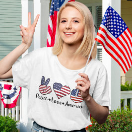 Peace Love America Funny Patriotic T-Shirt