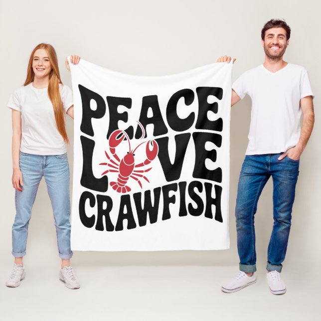 Peace Love and Crawfish Cajun  Fleecedecke (Beispiel)