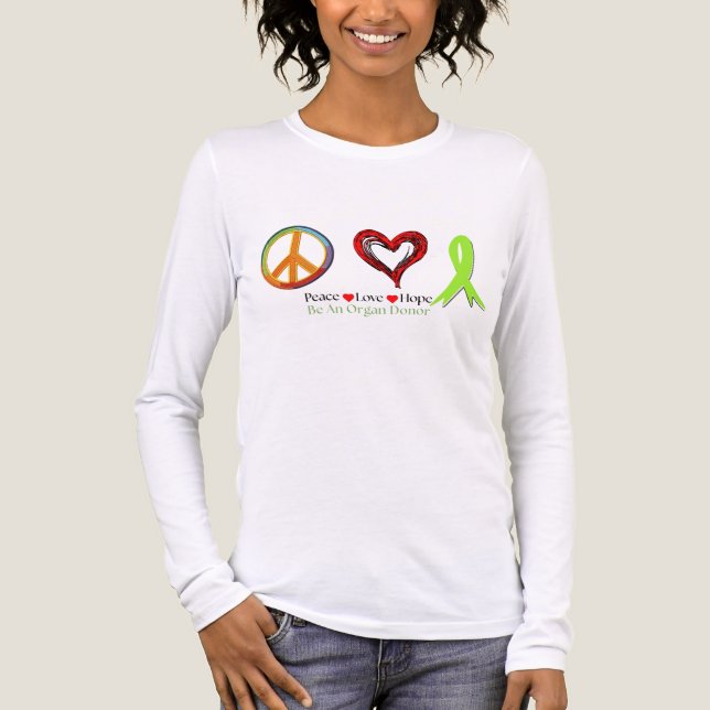 Peace Love and Hope Transplant Surgery, Recipient, Tri-Blend Shirt (Vorderseite)