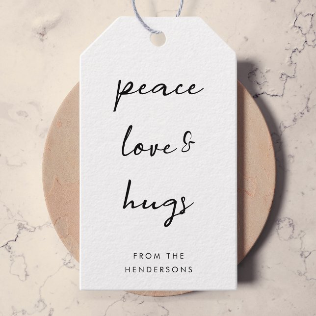 Peace Love and Hugs Geschenkanhänger (Von Creator hochgeladen)