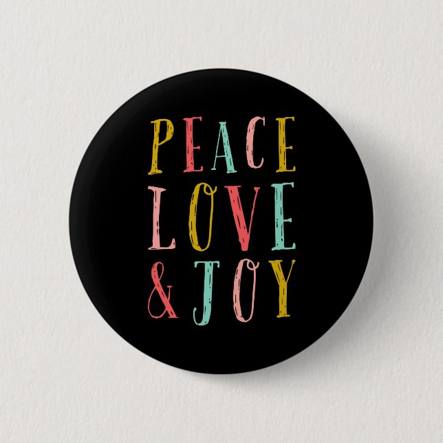 Peace Love And Joy Whimsical Holiday Toddler  Button (Vorderseite)