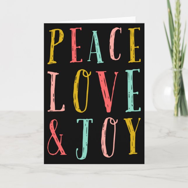 Peace Love And Joy Whimsical Holiday Toddler  Karte (Vorderseite)