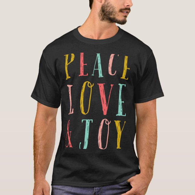 Peace Love And Joy Whimsical Holiday Toddler  T-Shirt (Vorderseite)