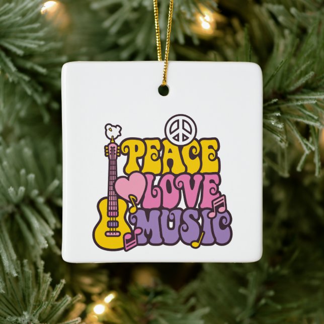 Peace, Love, And Music Ornament (Baum)