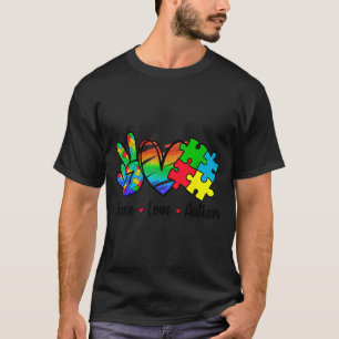 Peace Love Autism im April Blau für Autismus trage T-Shirt