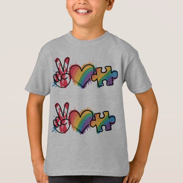 Peace.Love.Autismus T-Shirt (Vorderseite)