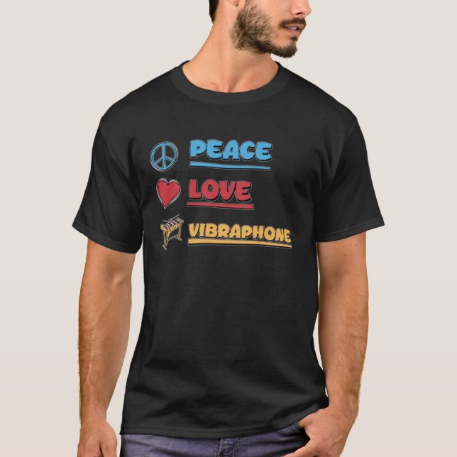 Peace Love Awesome Vibraphone For A Vibraphonist M T-Shirt (Vorderseite)