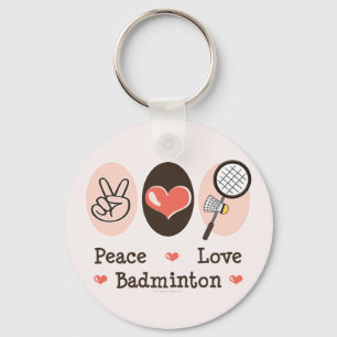 Peace Love Badminton Keychain Schlüsselanhänger