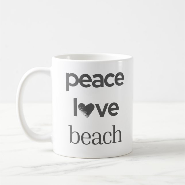 Peace Love Beach -Coastal Life- Sun Sea Lover Tea Kaffeetasse (Links)