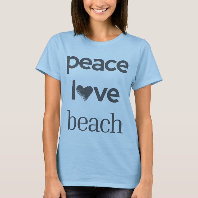 Peace Love Beach Grafikdruck - Küstenozeanleben T-Shirt (Vorderseite)