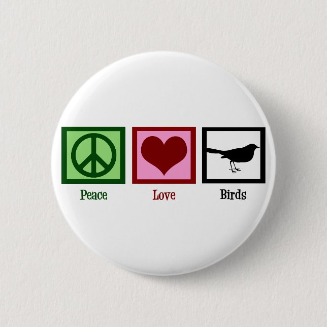 Peace Love Birds Button (Vorderseite)