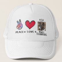 Peace Love Bull Terriers Dog Lovers Trucker Hat