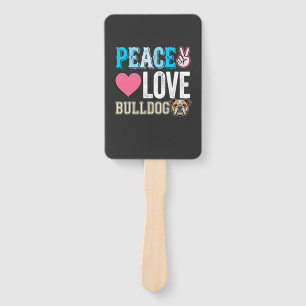 Peace Love Bulldogge Vektor Fächer