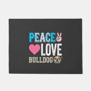 Peace Love Bulldogge Vektor Fußmatte