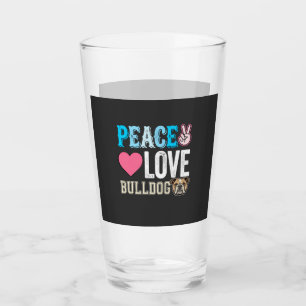 Peace Love Bulldogge Vektor Glas