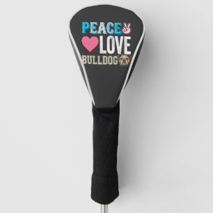 Peace Love Bulldogge Vektor Golf Headcover