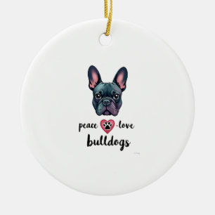 Peace Love Bulldogs Vintage Galaxy Französische Bu Keramik Ornament