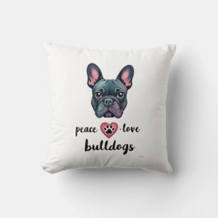 Peace Love Bulldogs Vintage Galaxy Französische Bu Kissen