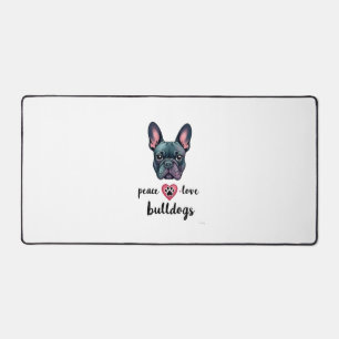 Peace Love Bulldogs Vintage Galaxy Französische Bu Schreibtischunterlage