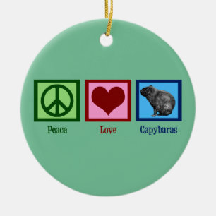 Peace Love Capybaras Keramik Ornament