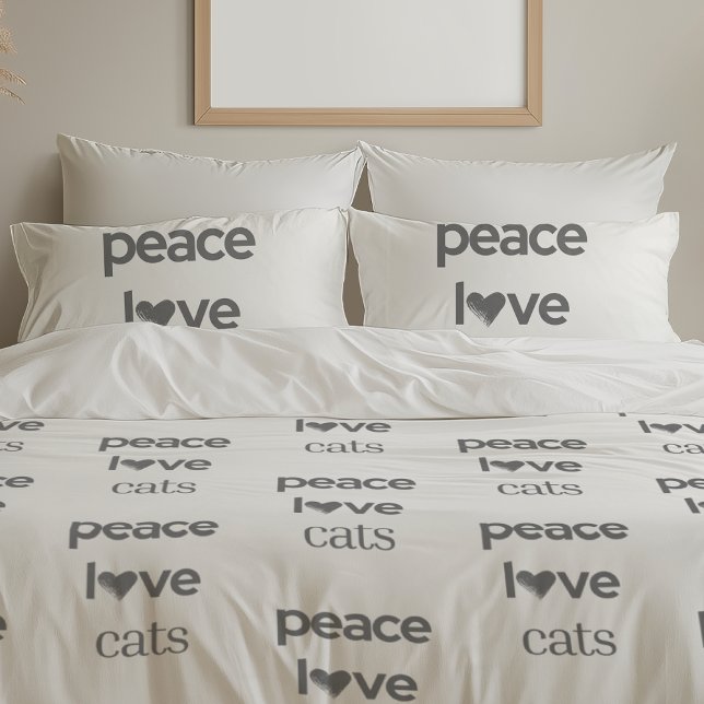 Peace Love Cats | Cat Mom Lover Modern Home Decor Kissenbezug (Von Creator hochgeladen)