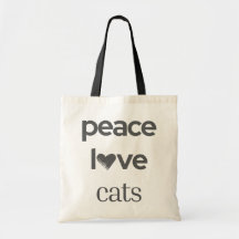 Peace Love Cats | Cat Mom Lover Modern Statement