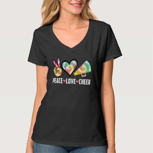 Peace Love Cheer Cheerleading Cheerleader T-Shirt (Vorderseite)