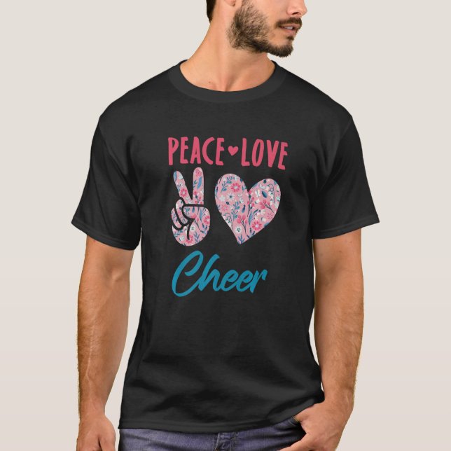 Peace Love Cheer Cute Cheerleading Cheerleader Coa T-Shirt (Vorderseite)