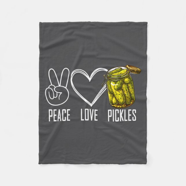 Peace Love Ckles Retro Jar Of Sliced Ckles Funny F Fleecedecke (Vorderseite)