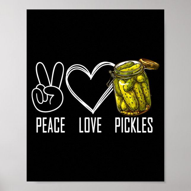 Peace Love Ckles Retro Jar Of Sliced Ckles Funny F Poster (Vorne)