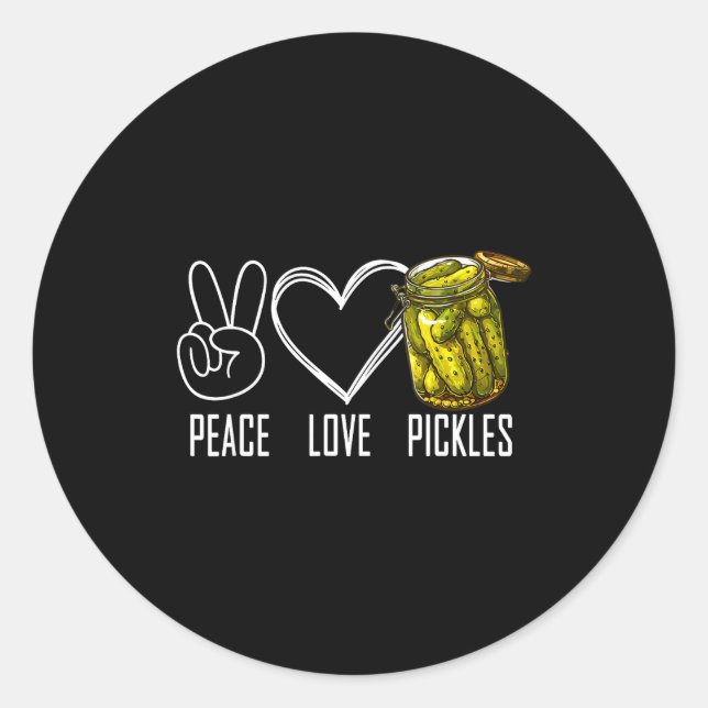Peace Love Ckles Retro Jar Of Sliced Ckles Funny F Runder Aufkleber (Vorderseite)